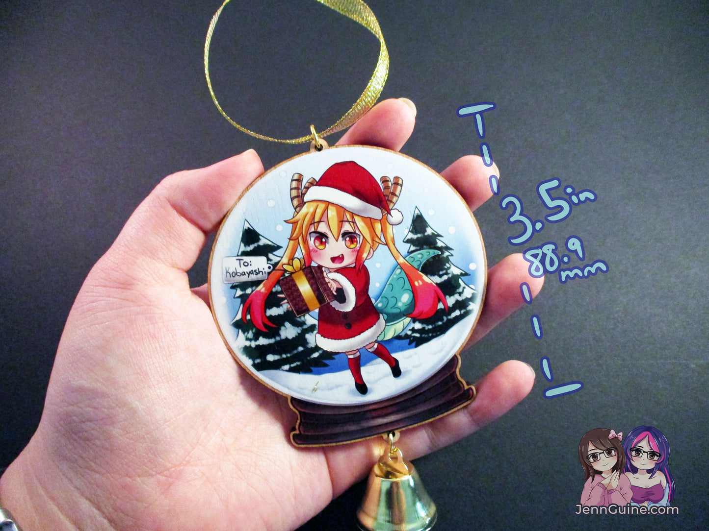 Wooden Christmas Ornament - Tohru Dragon Maid (read description) - JennGuine