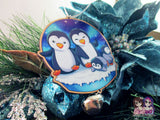 Wooden Christmas Ornament - Penguin Family (read description) - JennGuine
