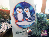 Wooden Christmas Ornament - Penguin Family (read description) - JennGuine