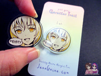 Sketchy Anime Character Trait Pin - Feisty (pick your own trait!) - JennGuine