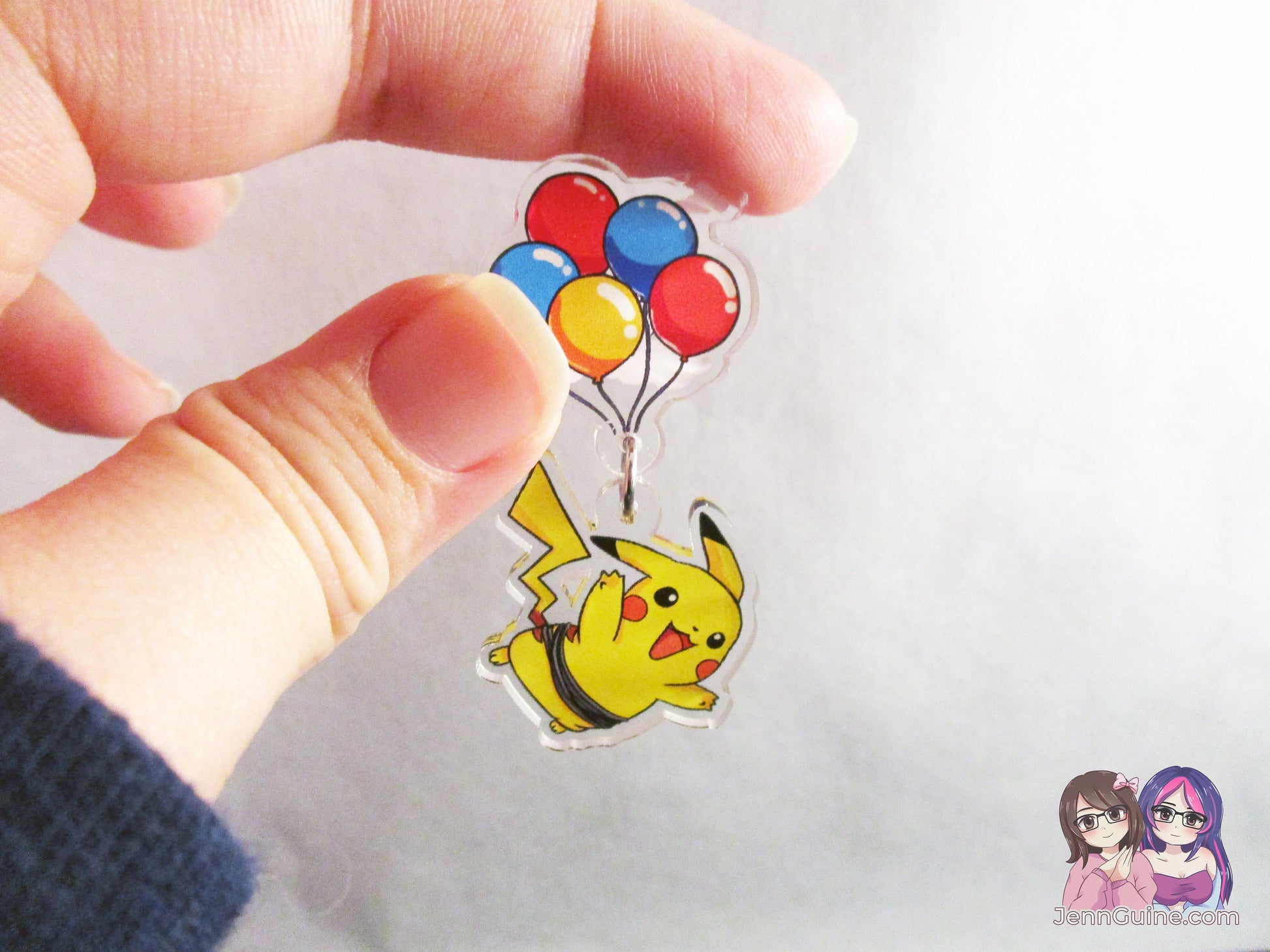 Acrylic Dangle Charm Pin - Balloon Pikachu Fly (SEE DESCRIPTION)