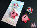 Acrylic Dangle Charm Pin - Kirby Umbrella Parasol - JennGuine
