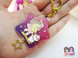 Bee and Puppycat Dancing Double Sided 2.5in Acrylic Star Keychain