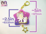 Bee and Puppycat Dancing Double Sided 2.5in Acrylic Star Keychain