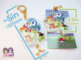 Sinnoh Starters PKMN Inspired Piplup Chimchar Turtwig Double Sided 2.5in Acrylic Keychain