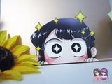 Komi-san Can't Communicate Peeker Peeking Sticker Die-Cut Decal