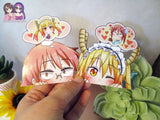 Miss Kobayashi x Tohru Dragon Maid 3in Peeker Peeking Sticker Die-Cut Decal