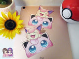 Jigglypuff Skitty Pink Pokemon 3in Peeker Peeking Sticker Die-Cut Decal