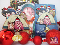 Yuru Camp Laid Back Camp Tent Wooden Christmas Ornament - Nadeshiko Rin Aoi Ena Chiaki (read description)
