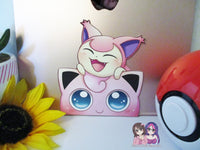 Jigglypuff Skitty Pink Pokemon 3in Peeker Peeking Sticker Die-Cut Decal