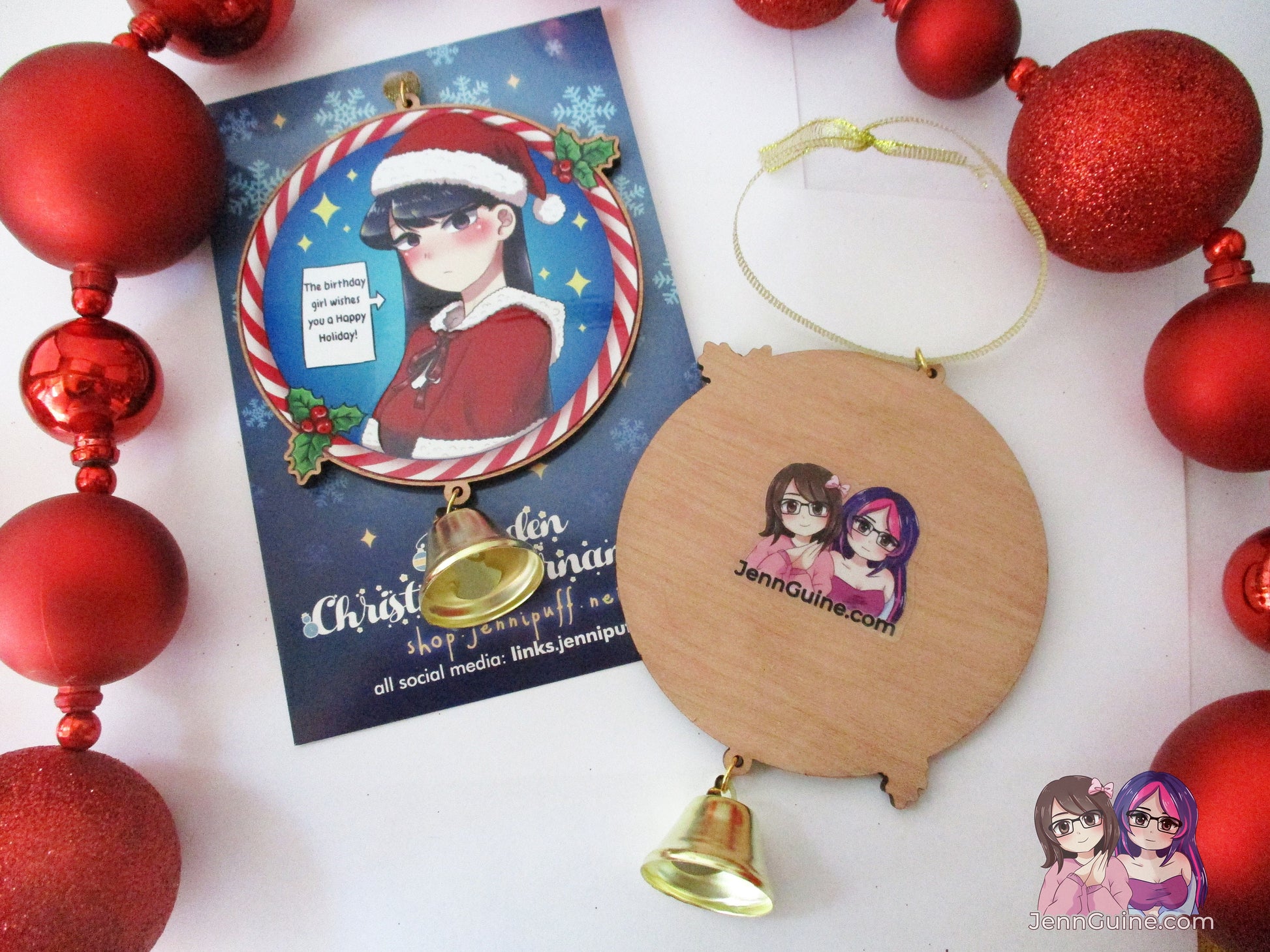 Komi-san Can't Communicate Wooden Christmas Ornament - Komi Birthday Girl (read description) No restocks when sold out