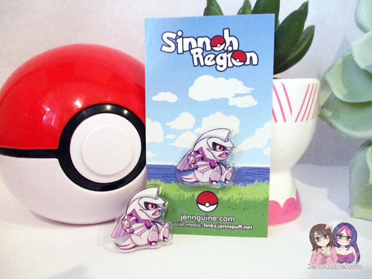 Acrylic Kawaii Chibi Pin - Chibi Palkia Sinnoh Legendary PKMN Brilliant Diamond Shining Pearl