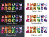 Unique Cool Art Style Emotes ~ Cute Kawaii Forest Animals, Pack of 12, Cottagecore Woodland Critters Emotes for Twitch, Discord, YouTube