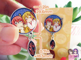 Tohru and Miss Kobayashi Eco Stainless Steel Metal Pin with Brown Crystal - Not Enamel Pin - Limited Qty - Please read description