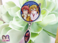 Tohru and Miss Kobayashi Eco Stainless Steel Metal Pin with Brown Crystal - Not Enamel Pin - Limited Qty - Please read description