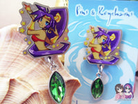 Shantae Half-Genie Hero Eco Stainless Steel Metal Pin with Green Crystal - Not Enamel Pin - Limited Qty - Please read description