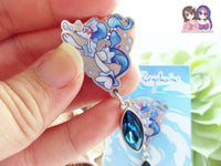 Primarina Water PKMN Eco Stainless Steel Metal Pin with Blue Crystal - Not Enamel Pin - Limited Qty - Please read description