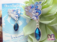 Primarina Water PKMN Eco Stainless Steel Metal Pin with Blue Crystal - Not Enamel Pin - Limited Qty - Please read description