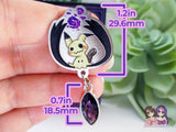 Mimikyu Ghost PKMN Spooky Halloween Eco Stainless Steel Metal Pin with Blue Crystal - Not Enamel Pin - Limited Qty - Please read description