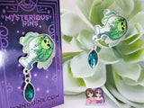 Poison Potion Eco Stainless Steel Metal Pin with Green Crystal Not Enamel Pin - Halloween Spooky Limited Quantity - Please read description