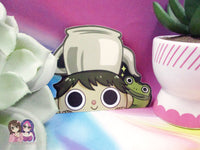 Gregory and Frog Over the Garden Wall 3.5in Cute Peeker Peeking Sticker Die-Cut Decal Greg - Restocked!