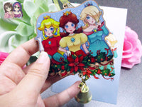 Princess Peach Daisy Rosalina Wooden Christmas Ornament (read description) | Comes with a 4x6in Print of the Artwork | No planned restocks