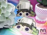 Gregory and Frog Over the Garden Wall 3.5in Cute Peeker Peeking Sticker Die-Cut Decal Greg - Restocked!
