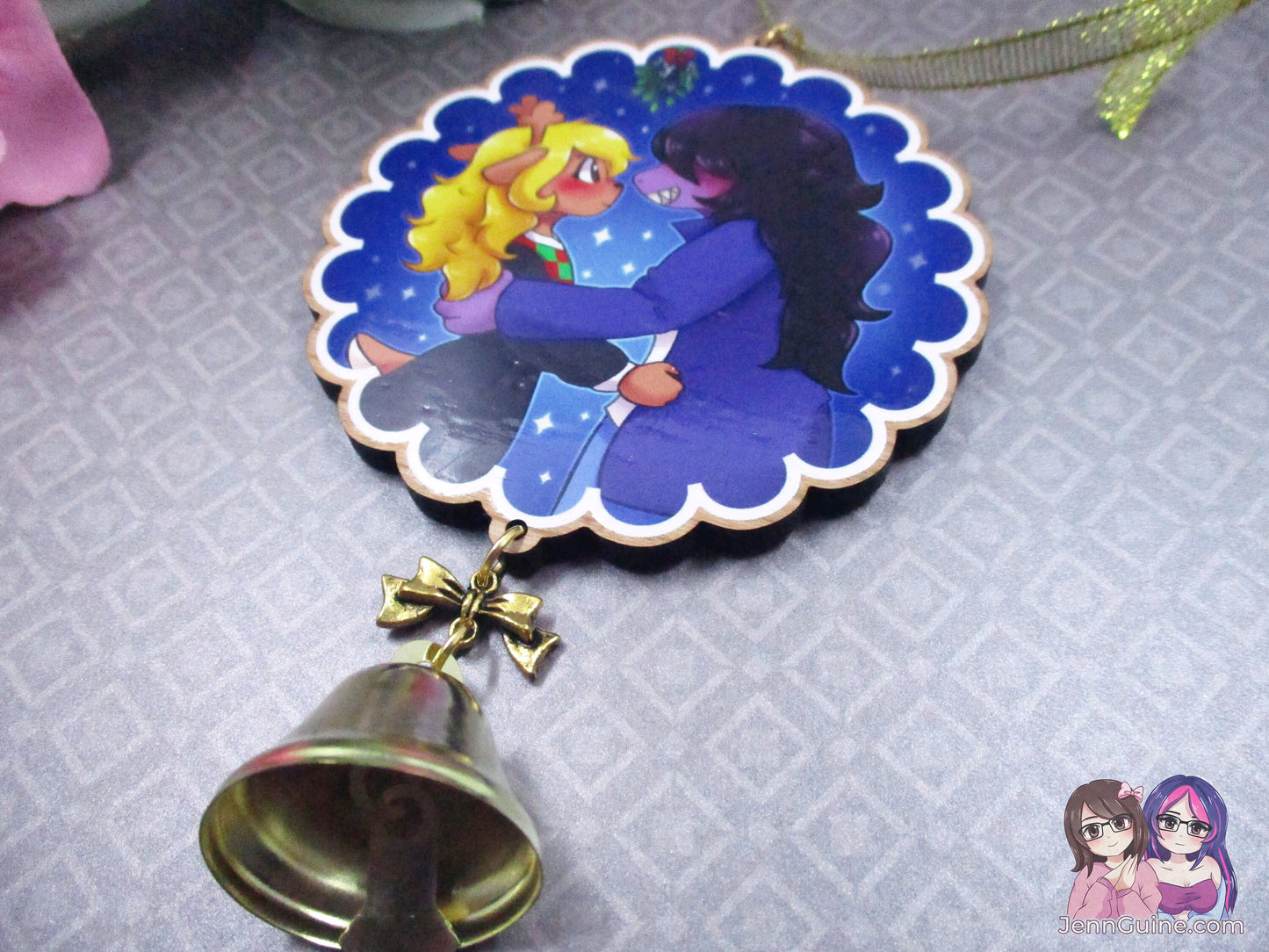 Deltarune Susie x Noelle  Wooden Christmas Ornament (read description) | Comes with a 4x6in Print of the Artwork | No planned restocks