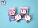 Bee and Puppycat Pilot Episode Wooden Pin with Gold Bell - Dangle pin, Wood pin, Eco Friendly Pin, Kawaii, Christmas - Unsure about restocks
