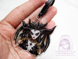 Blessed Mother Lilith Double Sided 2in Acrylic Keychain with Black Plastic Finding, Diabl0 4 D4 Succubus Villain Daughter of Hatred