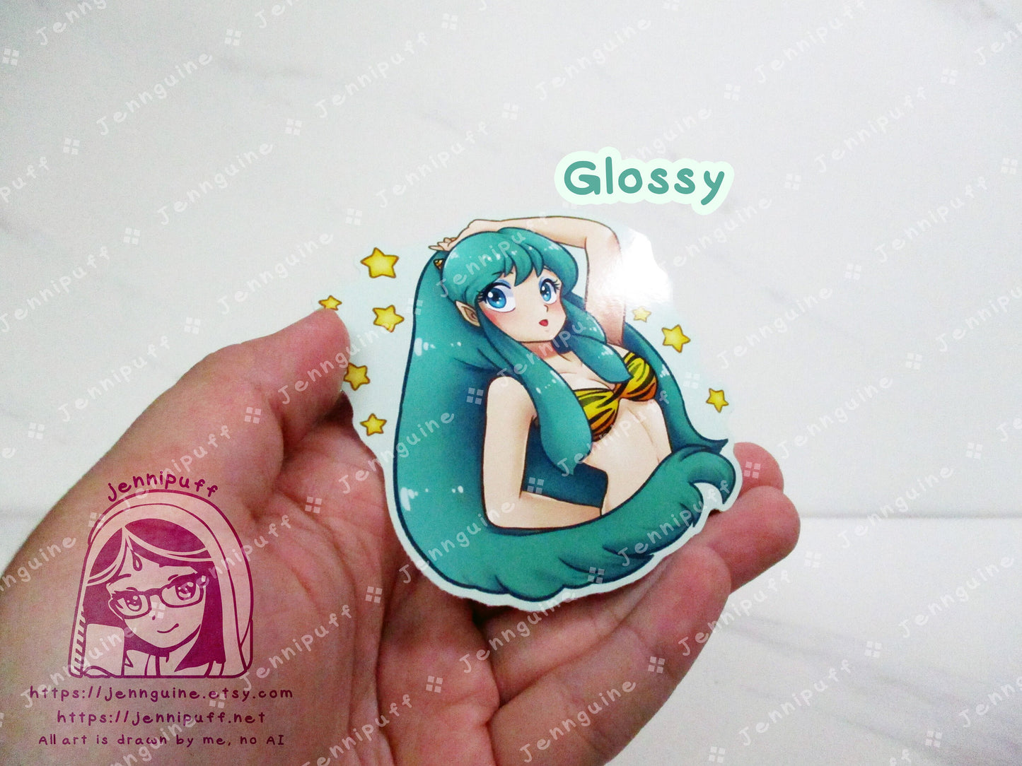 Lum Invader Teal 3in Die-Cut Vinyl Sticker AnimeGirl Anime Manga Retro Urusei Yatsura Kawaii Cute AnimeGirl 80s 3x3in