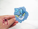 Vaporeon Blue 3in Die-Cut Vinyl Sticker PKMN Water Type Eeveelution Swimming Underwater Kawaii Cute Pokemone Pokeman Gift Present 3x3in