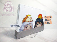 Hówl and Sophie Móving Castle Ghíblí 4in Peeker Peeking Sticker Die-Cut Decal Cute Kawaii Anime Gift Peek Calcífer Light Hair Dark Hair