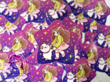 Bee and Puppycat Dancing Together 3in Die-Cut Vinyl Sticker Cute Kawaii Pink Purple Stars Decal 3x3in Star-Shaped