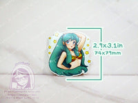Lum Invader Teal 3in Die-Cut Vinyl Sticker AnimeGirl Anime Manga Retro Urusei Yatsura Kawaii Cute AnimeGirl 80s 3x3in