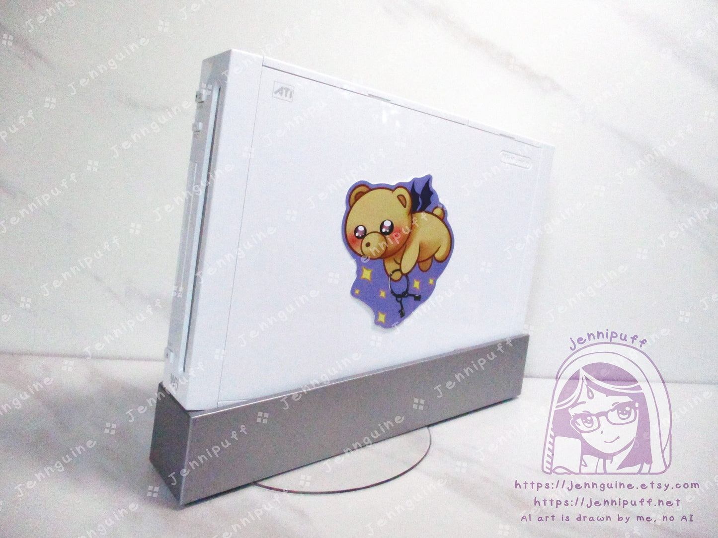 Teddy Demon Lavender 3in Die-Cut Vinyl Sticker Kawaii Cute Anime Manga Retro Sleepy Princess in the Demon Castle Cutie Plush Demon 3x3in