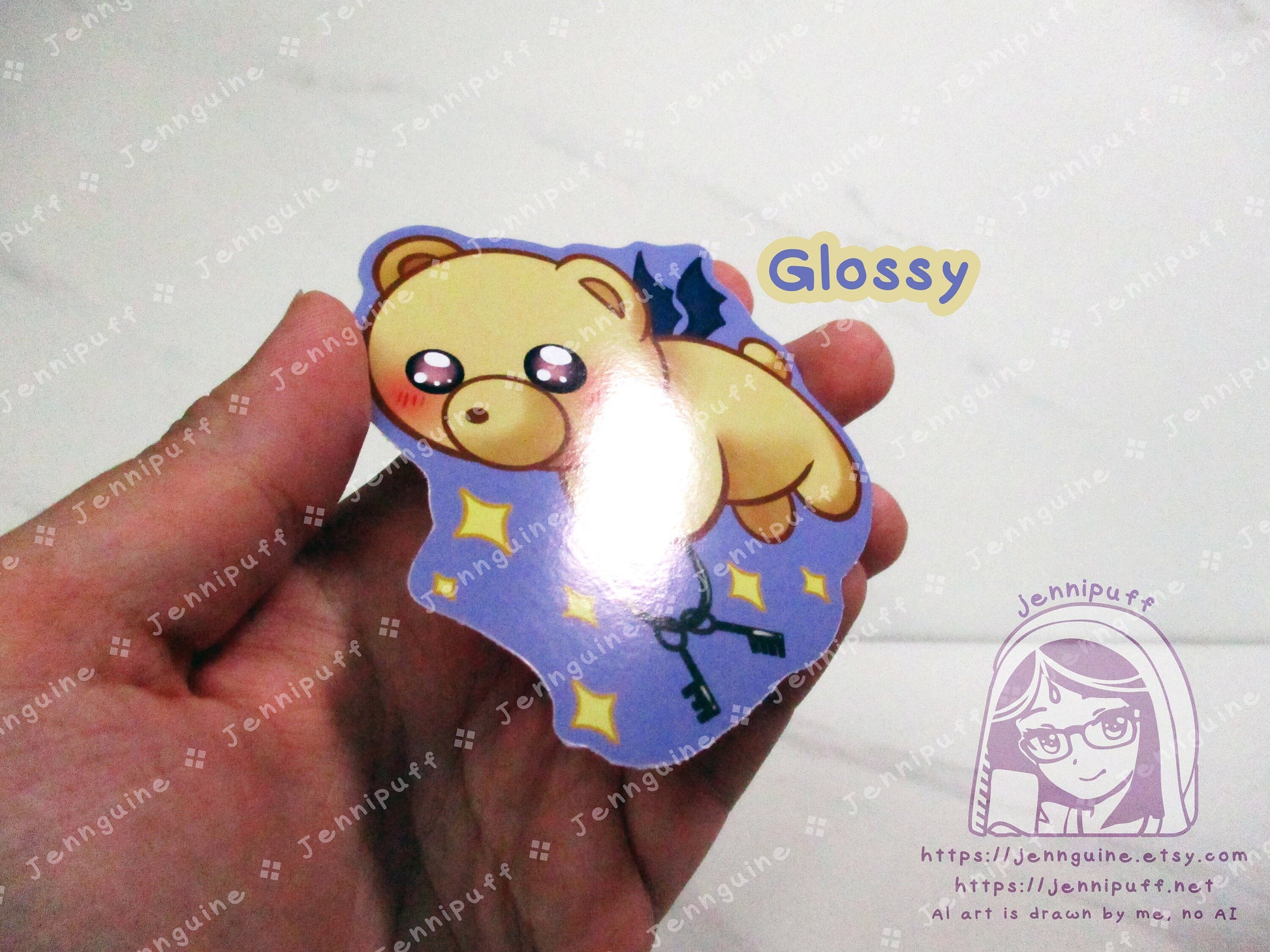 Teddy Demon Lavender 3in Die-Cut Vinyl Sticker Kawaii Cute Anime Manga Retro Sleepy Princess in the Demon Castle Cutie Plush Demon 3x3in